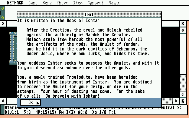 Nethack atari screenshot